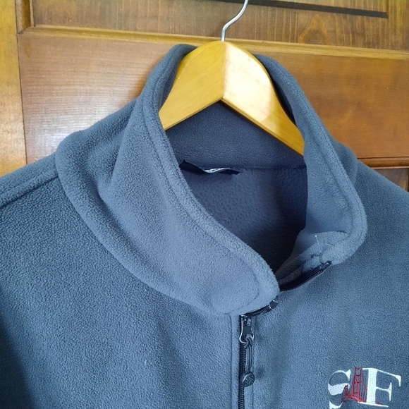 Landway Fleece dark gray embroidered San Francisco SF full zip fleece jacket - Picture 4 of 11